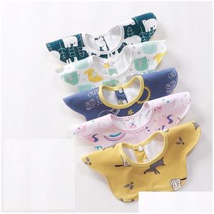 Slabbetjes Spuugdoekjes 360 Graden Rotatie 6 Lagen Gaas Mousseline Baby Kids Bandana Doek Zachte Pasgeboren Baby Speeksel Handdoek Stuff drop Del Dhpmu