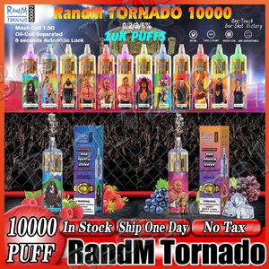 best selling Original RandM Tornado Puffs 10000 Disposable Vape Pen E Cigarette Rechargeable Battery Airflow Control Mesh Coil 20ml 10K Big Vapor Kit 24 Flavors Ship In One Day