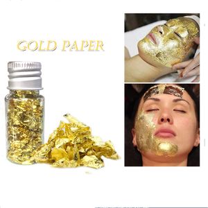 24K Goldfolienpapier-Maskenblatt, Anti-Aging-Luxus-Gesichtsgoldblätter, aufhellende, aufhellende, tief feuchtigkeitsspendende Gesichtsmaske