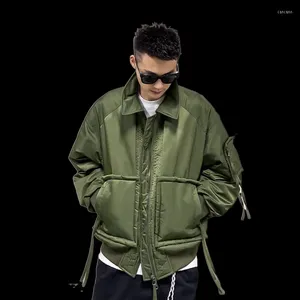 사냥 재킷 남자 녹색 재킷 면봉 안감 군사 야구 유니폼 남성 트렌드 긴 소매 지퍼 가디건 외부웨어 코트