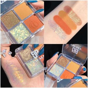 ￖgon Shadow Dikalu Transparent Fourcolor Acrylic Palette Pearlescent Glow in the Dark Nine Square Grid Eyeshadow Drop Delivery Health Dhdod