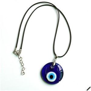 Pendant Necklaces Creative Fashion Devil Eye Turkey Blue Eyes Glass Necklace Crossborder Accessories Simple Jewelry Drop Delivery Pen Dhcy4