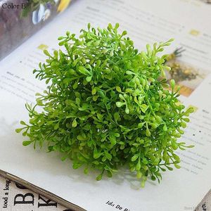 Decorative Flowers Wreaths Simulation flower green plant plastic 6 branches pomelo citrus quality good home garden turf distribution Christmas decor plan T230217