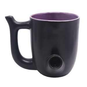 15 onças de dupla cor de cerâmica caneca de caneca de café com xícaras de água preto xícara de bong preto para fumantes de tabaco