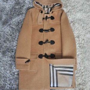 Bby women woolen coats long hooded jacket designer coat tb striped wool jackets womens casual windbreaker