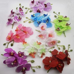 Dekorativa blommor Enkel hög simulering Phalaenopsis Flower 4 Heads Farterfly Orchid Silk For Home Wedding Christmas Decoration