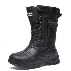 Botas homens botas de inverno tênis à prova d'água quentes atividades ao ar livre de pesca de neve de neve calçados masculinos calçados de pesca 230217