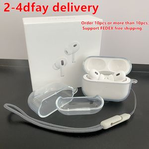 top popular For Airpods pro 2 2nd generation air pods 3 airpod Headphone Accessories Solid transparent Silicone Cute Protective Earphone Cover Box Shockproof Case 2023