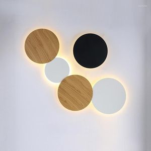 Duvar lambaları ayarlanabilir LED lamba Modern Nordic Lights Başucu Oturma Odası çatı katı merdivenleri ışık yuvarlak alüminyum 12W AC