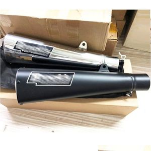 Motorcycle Exhaust System Pipe Muffler Chrome Black Color Performance Escape Moto Fit Cafe Racer 4 Zx14 S1000Rr Zx10R 4001 Drop Deli Dhres