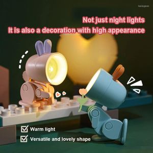 Table Lamps Cartoon Pet Folding Lamp Animal Bedroom Living Mini Cute Light Kids Room Bedside Led Night Diy Gift