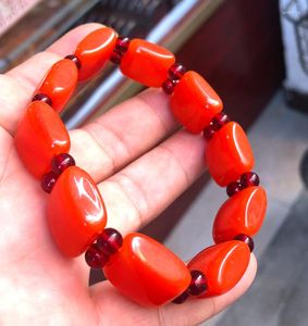 Strand Red Vintage Natural Baltic Amber Beeswax Chicken Fat Bracelet 12-14mm Certificate