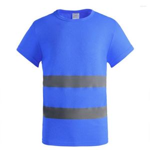 Men's T Shirts Reflective Safety T-Shirt Fluorescent High Visibility Work Men Summer Breathable Running