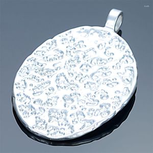 Hänghalsband miasol 2st antika silver/guld stora hamrade ovala charms halsband hängen för diy smycken gör fynd 48x32mm