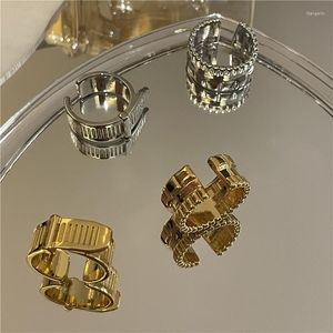 Cluster Ringe Metall Gürtelförmige Skala Breite Version Ring Für Frauen Coole Trend Kreative Persönlichkeit Offene Punk Mode Schmuck Geschenk