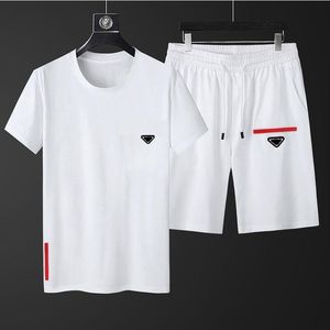 P-ra Summer High Quality Designer Mens Tracksuits Sets Jogger Sweatshirts Sports Shorts Suit Men Women Short Sleeve T-Shirt Board Shorts Casual Set