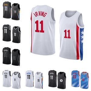 Anpassad Kyrie Irving Basketball Jerseys S-XXL 2022-23 Säsong Blue White Men Women Youth City Jersey 11