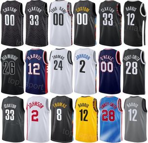 Man Kids Printed Basketball Cameron Thomas Jersey 24 Joe Harris 12 Patty Mills 8 Edmond Sumner 4 Mikal Bridges Cameron Johnson Dorian Finney-Smith Spencer Dinwiddie