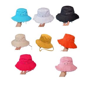 Designer Bucket Hat Luxury Le Bob Casquette Artichaut Wide Brim Frayed Expedition Summer Curved DrawString Fästning Pink Light Black Outdoor Fishing