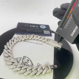 Designer Hotsale Wholesale Hip Hop Jewelry 15Mm Vvs Chain S Iced Out Long Box Clasp Diamond Cuban Link Bracelet Moissanite