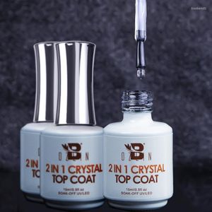 네일 젤 보즈 린 15ml 2 in 1 Crystal Top Coat Transparent Soak Off UV LED NAIT ART MANICURE POLING VERNISHES 프라이머 기능