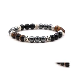 Charm Braceletts Männer handgefertigt 8mm Buddha Tiger Augenarmband Hämatit Steinperlen Sommerfrauen Schmuck Geschenk Drop Lieferung Dhont