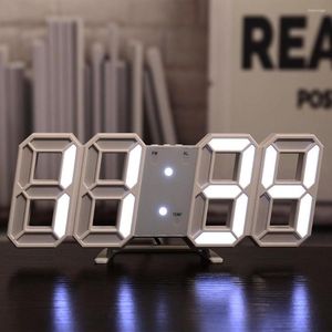 Gece Işıkları Işık 3D Saat LED Alarm Duvar Panelleri Termometre Oturma Odası Dijital Lamba Pil Ev Yatak Odası Dekorasyonu