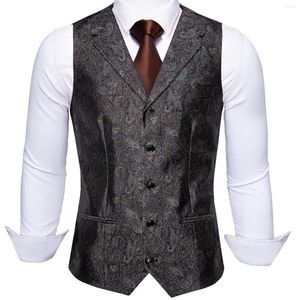 Men's Vests V-neck Lapel Vest For Men Slim Fit Black Plaid Sleeveless Casual Business Wedding Tuxedo Male Waistcoat Barry.Wang