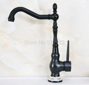 Rubinetti per lavabo da bagno Rubinetto da cucina in bronzo lucidato a olio nero Rubinetti per lavabo monocomando per acqua fredda Rubinetti per montaggio su ponte Tnf663