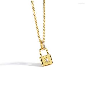 Pendant Necklaces European Cool Lock Chain With Crystals Key Star Gold Necklace Rock Hip Hop Party Female