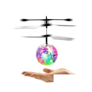 Led Flying Toys New Rc Ball Aircraft Helicopter Flashing Light Up Toy Induction Electric Drone For Kids Children C044 Drop Delivery Dh9Wz