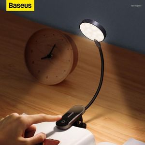 Table Lamps Baseus LED Clip Lamp Stepless Dimmable Wireless Desk Touch USB Rechargeable Reading Light Night Laptop