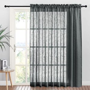 Curtain Sheer Curtains For Living Room Solid Colour Tulle Bedroom Window Treatment Voile Drape With Rod Pocket Top Home Decor