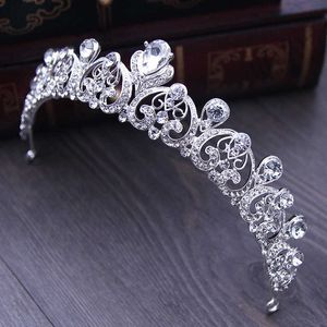 Tiaras barock kristall brud tiaras och kronor bröllop brud huvud smycken för kvinnor prom headpiece diadem hårprydnader z0220