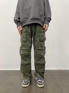Herenjeans Y2K American Retro Street Multi-pocket overalls voor mannen en vrouwen herfst wintertrend functionele casual brede poten broek