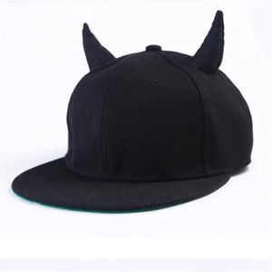 Ball Caps Men Men Snapback Regulowana czapka baseballowa Hip Hop Hat Black Devil Horns Cap R230220