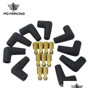 Bobina di accensione Pqy 9 Pz / set Universale Nuovo Cavo per candela Maschio Stile Hei Stivali in gomma Terminali Estremità Connettore Pqyssc03 Drop Deliv Dh8Sk