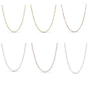 Chains 925 Sterling Silver Pan Mother-son Necklace Gift Fashion Pendant Collarbone Chain Suitable For Matching Charm Beads