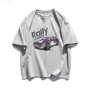 Мужские футболки летняя хлопковая футболка для футболки раллийная футболка Lancia Delta Integrale Car Print футболка с коротким рукавом большой размер