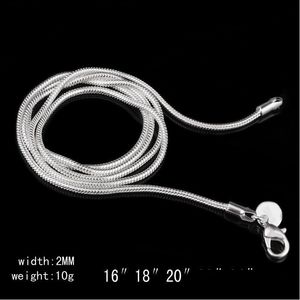 Ketten 2mm Sterling Silber Glatte Schlange Frauen Halsketten Schmuck Kette 16 18 20 22 24 Zoll für DIY Großhandel Drop Del Dhit0