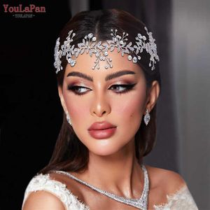 Tiaras Youlapan Leaf Headpiece Bridal Shiny Wedding Headband Women Tiara Crystal Girl
