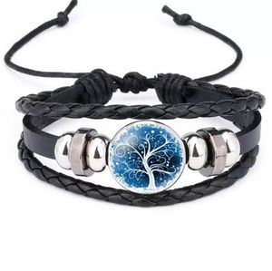 Charm Bracelets Noosa Mtilayer Tree Of Life Bracelet 18Mm Snap Buttons Braided Leather For Women Men Snaps Jewelry 12 Styles Drop Del Dhvto