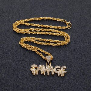 Ketten Hip Hop Dollarzeichen Halskette Charme Luxus Glänzendes Messing Iced Out Micro Pave Kubikzircon Savage Anhänger Männer Geschenke