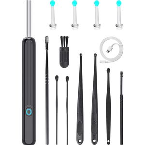 Ear Care Supply 1 conjunto de limpeza otoscópio removedor de cera limpador sem fio com câmera colher de cera 230221