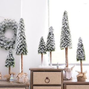Decorações de Natal 40/60 cm Simulação de árvore artificial Cedro Falling Snow Flocking Fake Trees Year para acessórios para casa