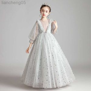 Girl's Dresses 2023 Kids Wedding Dress for Girls Summer Flower Girl Princess Tulle Dresses Teens Formal Wedding Show Party Pageant Ball Gowns W0221