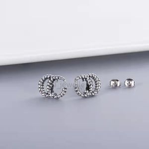 2022 new brand designer fashion women's simple silver double letter G Earrings high quality titanium alloy earrings couple wedding gift