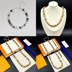 Designer Necklaces Unisex Stainless Steel Letter Carving Pendant Necklace Classic Beaded Bracelet Hip Hop Jewelry Set