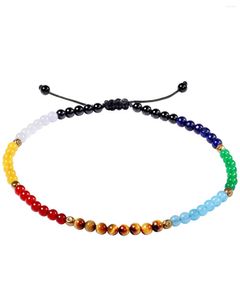 Ankletter 7 Chakra Anklet Armband för kvinnor Beach Foot Energy Healing Gemstone Crystals