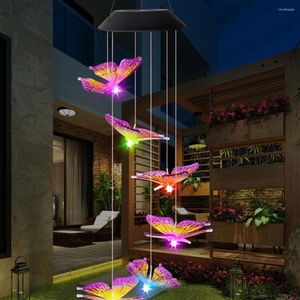 Stringhe Farfalle ad energia solare Lampada String Illuminazione domestica Ornamento Giardino esterno Balcone Patio Luci a LED per feste Decorazioni